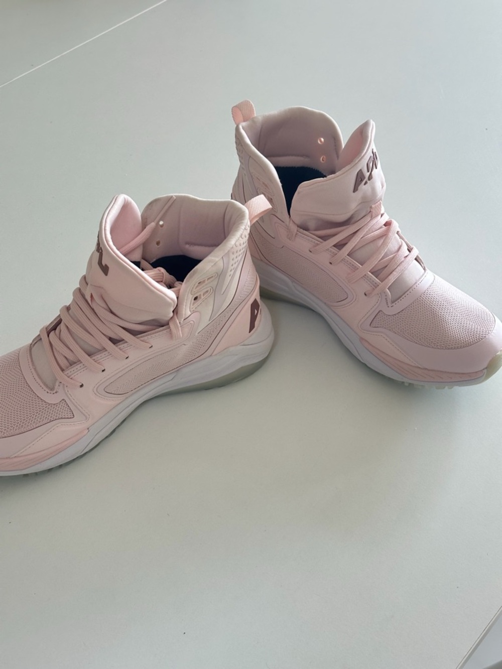 APL Women's Pale Pink High-Top Athletic Sneakers / defender hiking boots